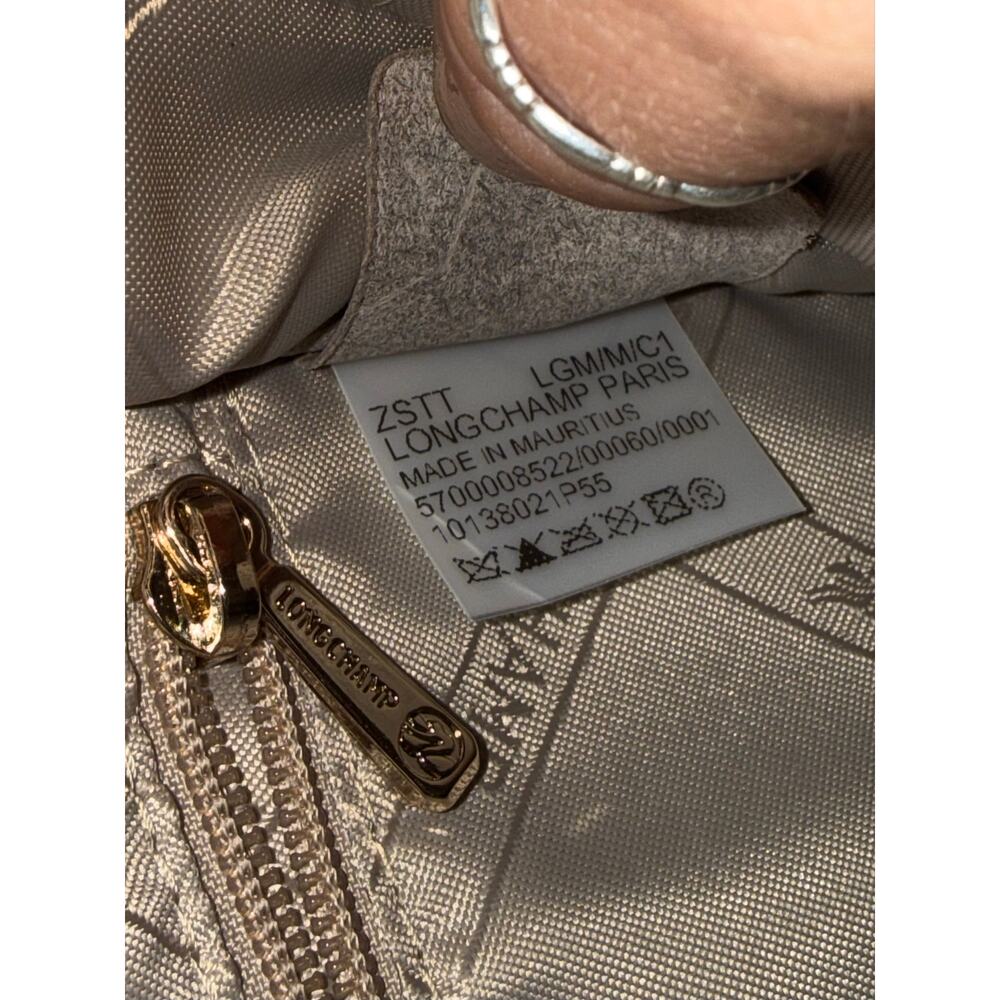 Longchamp Le Foulonné Small Turtledove Tan Leather Zipper Crossbody Purse NEW - Picture 6 of 8